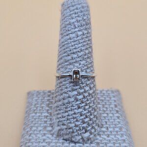 Size 8 Sterling Silver Light Brown Small Cubic Zirconia Ring A5009